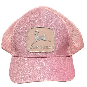 Toddlers John Deere Pink Glitter Cap